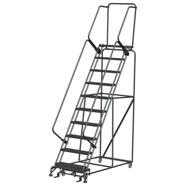 Safety Rolling Ladder, Steel, 100 in.H