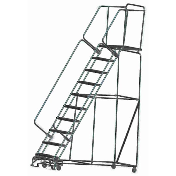 Stock Picking Roll Ladder, Steel, 100 in.H