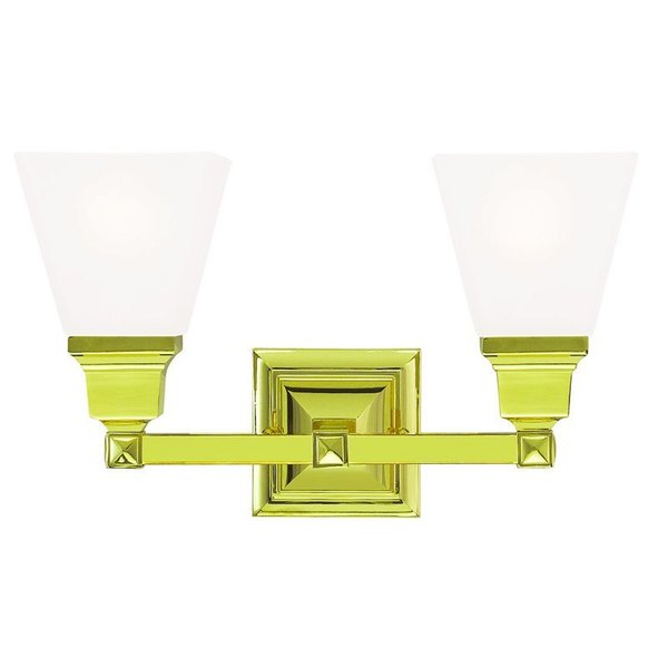 Mission 2 Light Polished Brass Bath Vani