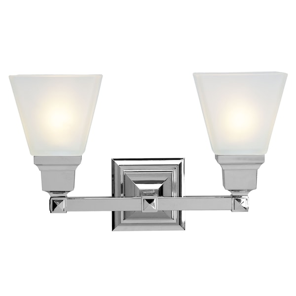 Mission 2 Light Polished Chrome Bath Vanity