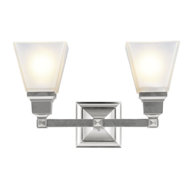 Mission 2 Light Brushed Nickel Bath Vanity