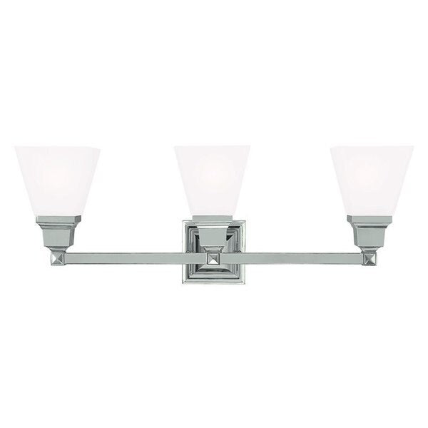 Mission 3 Light Polished Nickel Bath Van