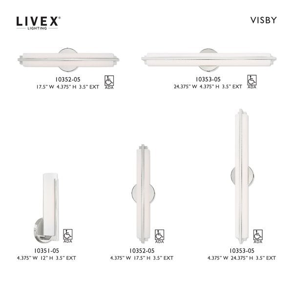 Visby N/A Light Polished Chrome ADA Wall Sconce