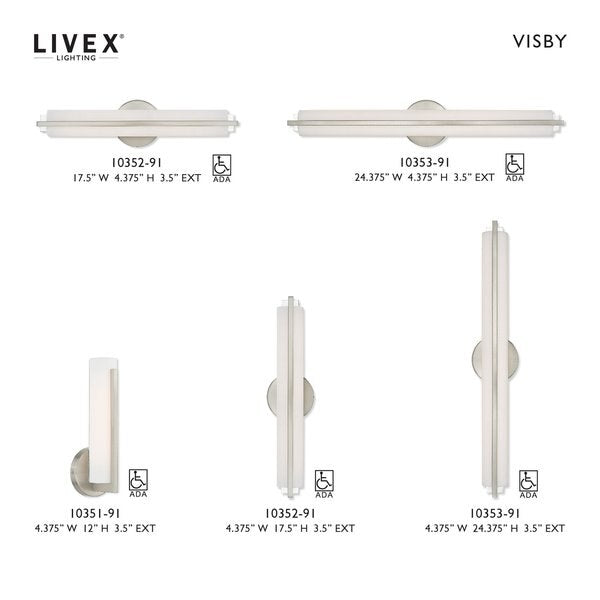 Visby N/A Light Brushed Nickel ADA Wall Sconce