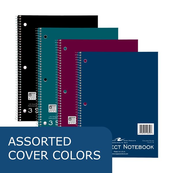 Case of 3 Sub Wirebound Notebooks, 10.5