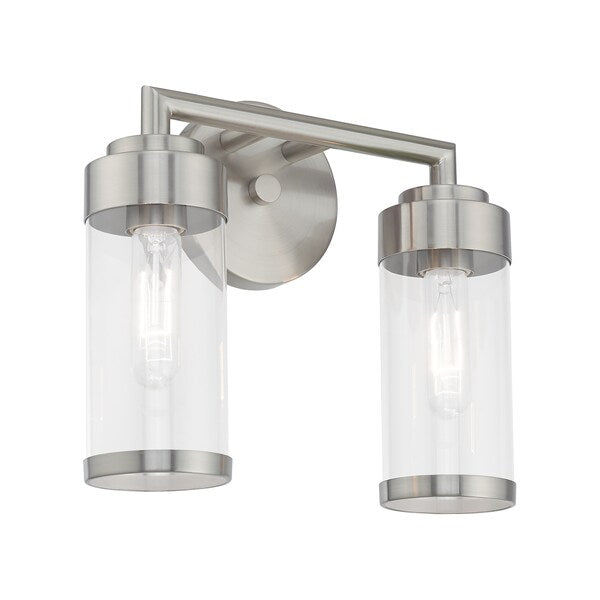 Hillcrest 2 Light Brushed Nickel Bath Va