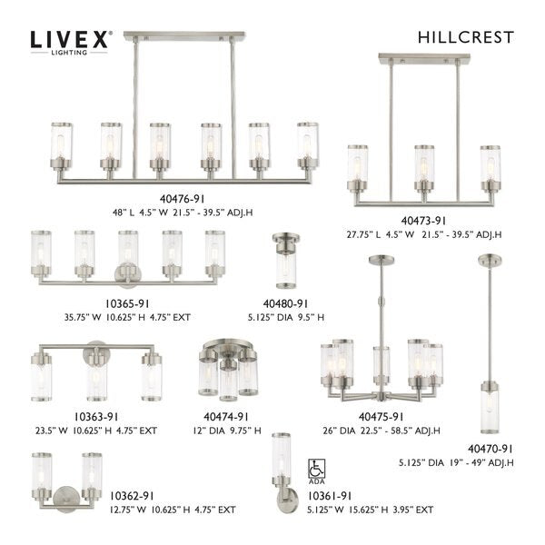 Hillcrest 3 Light Brushed Nickel Bath Va