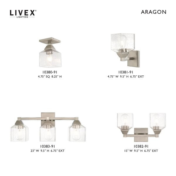 Aragon 2 Light Brushed Nickel Bath Vanity