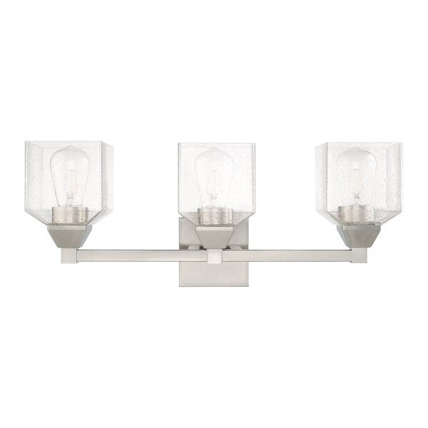 Aragon 3 Light Brushed Nickel Bath Vanity