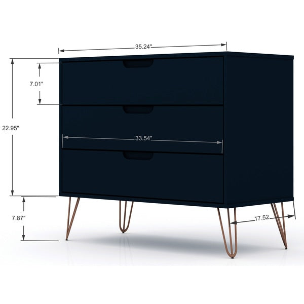 Dresser, 3- Drawers, Tatiana Midnight Blue
