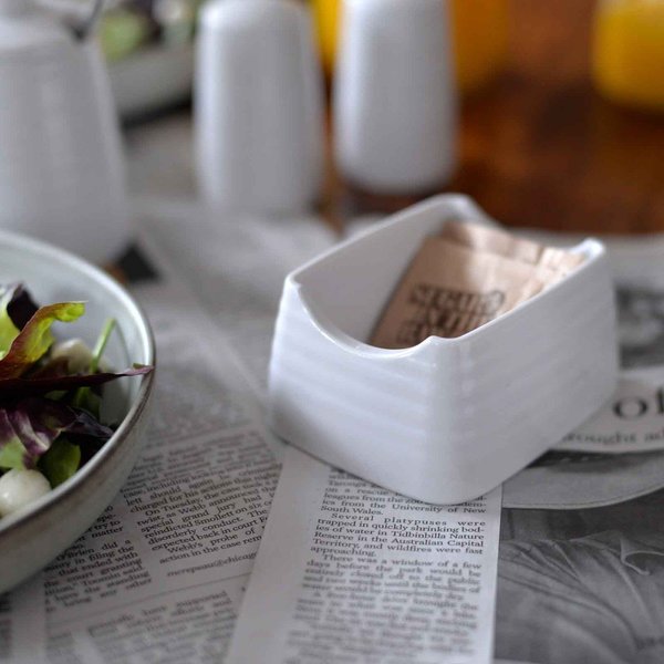 Sugar Packet Holder, Melamine, Wht, 4x3.25x