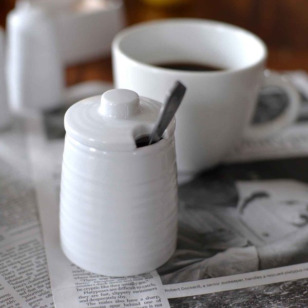 Sugar Jar/Lid, Melamine, White