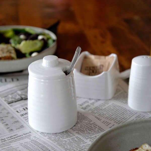 Sugar Jar/Lid, Melamine, White