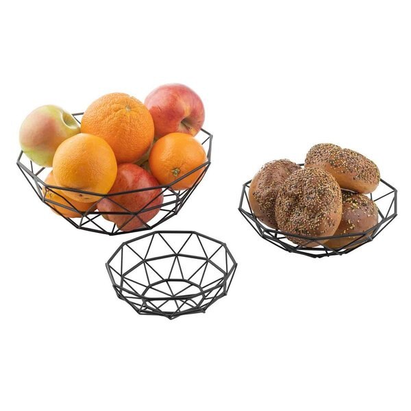 Round Delta Series Wire Basket, Black, 6