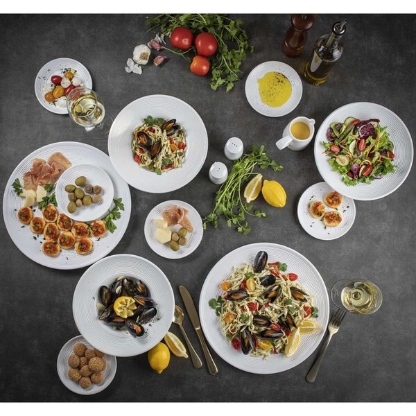 Round Platter, White, Melamine, 13.125