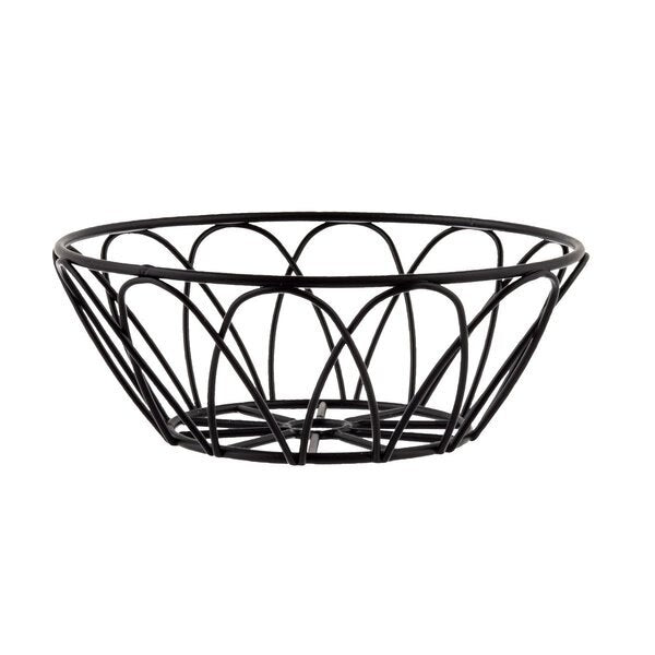 Round Serving Basket, Blk Metal, 6x6x2.25