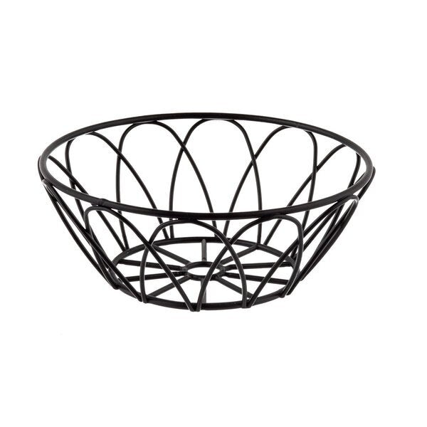 Round Serving Basket, Blk Metal, 6x6x2.25