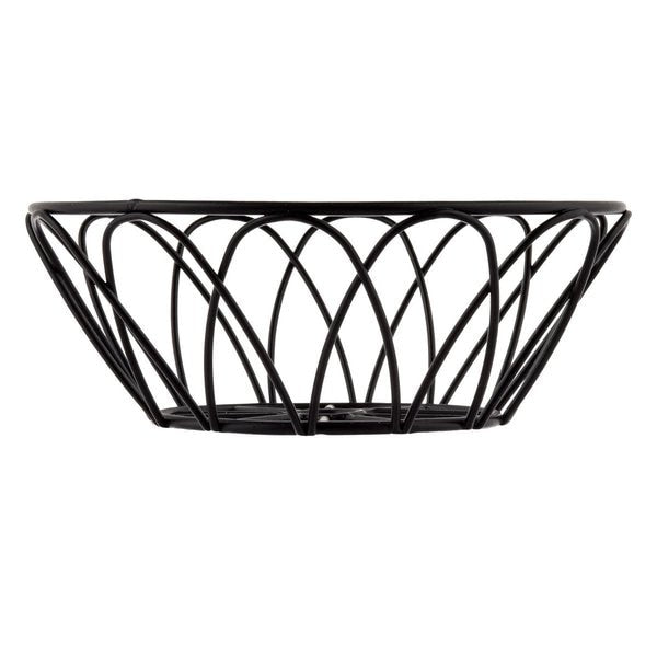 Round Serving Basket, Blk Metal, 6x6x2.25