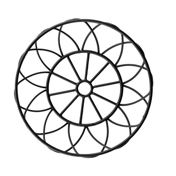 Round Serving Basket, Blk Metal, 6x6x2.25