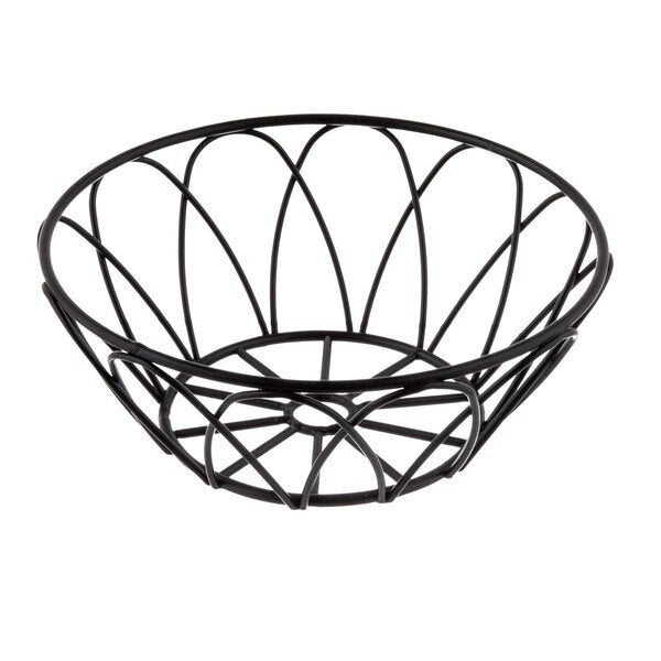 Round Serving Basket, Blk Metal, 6x6x2.25
