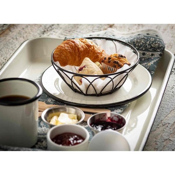 Round Serving Basket, Blk Metal, 6x6x2.25