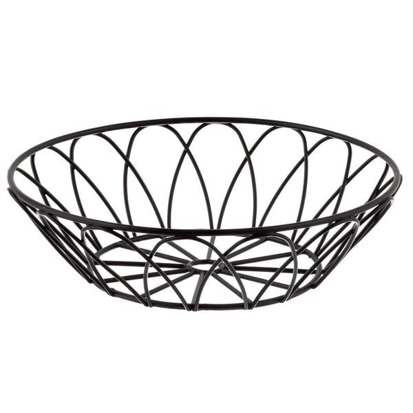 Round Serving Basket, Blk Metal, 8x8x2.5