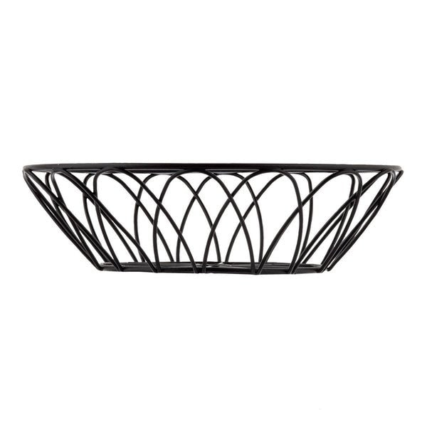 Round Serving Basket, Blk Metal, 8x8x2.5