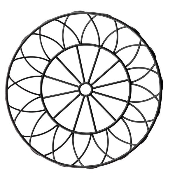 Round Serving Basket, Blk Metal, 8x8x2.5