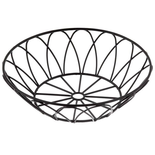 Round Serving Basket, Blk Metal, 8x8x2.5