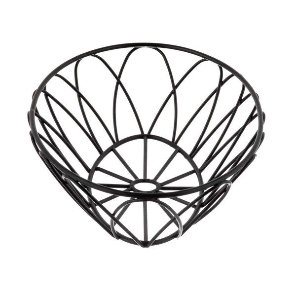 Oval Serving Basket, Black Metal, 9x6x2.5