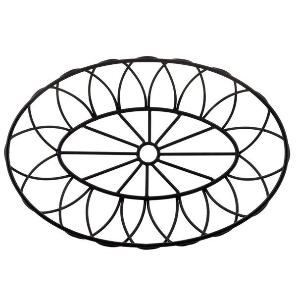 Oval Serving Basket, Black Metal, 9x6x2.5