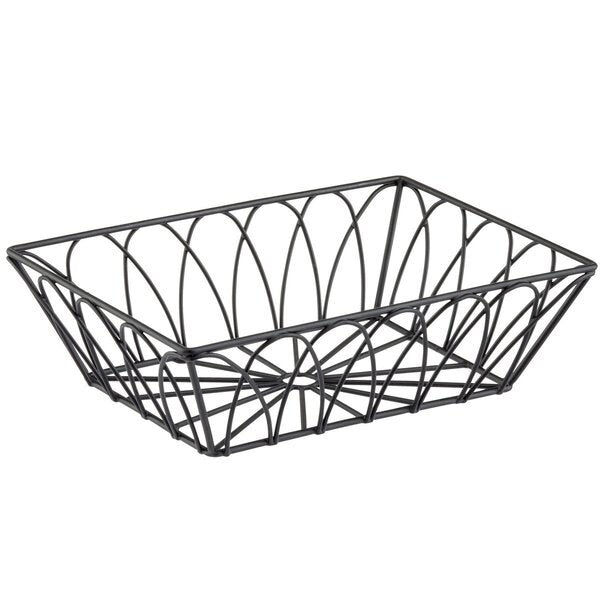 Rectangular Serving Basket, Blk, 9x6x2.5