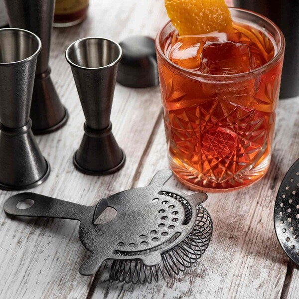 Strainer, 4-Prong, Black Acid Etch Finish