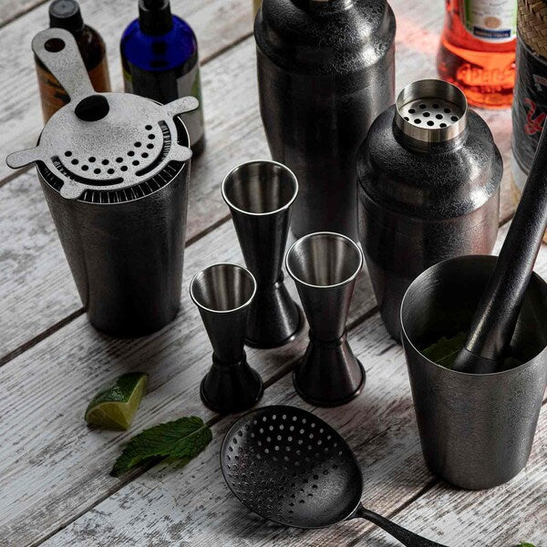 Strainer, 4-Prong, Black Acid Etch Finish