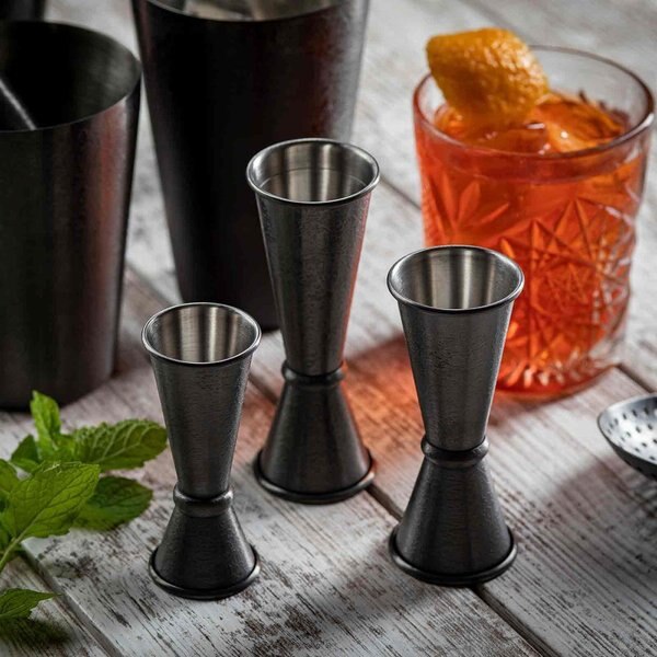 Japanese Jigger, 1 oz/1.5 oz, Black Finish
