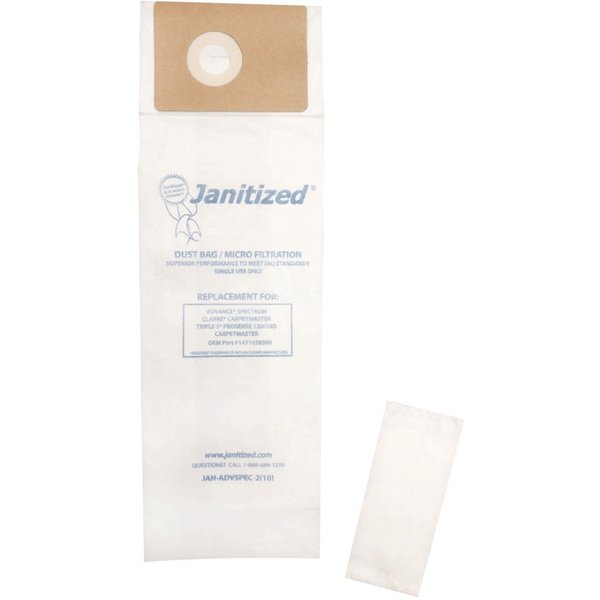 Filter Bag, Advnc Spctrm 1471058500, PK10, 2-ply, Micro Filter
