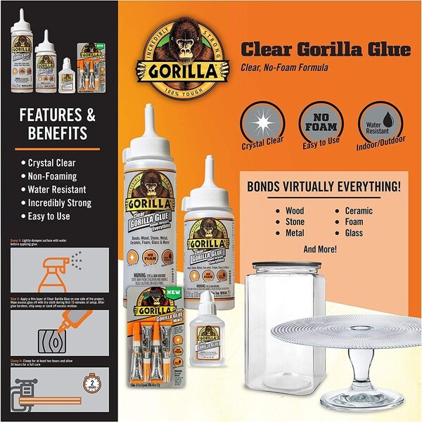 Glue, Clear, 24 hr Full Cure, 3.75 oz, Bottle