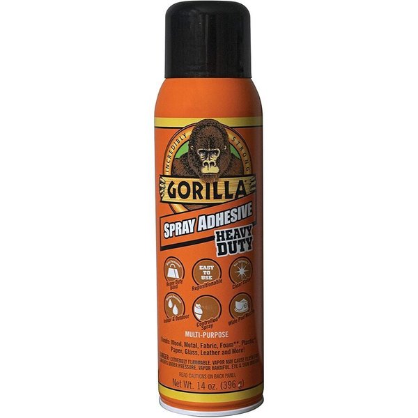 Spray Adhesive, 14 fl oz, Aersol Can, Clear