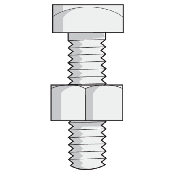 Hex Tap Bolt/Nut, 1/4-20 x 3/4