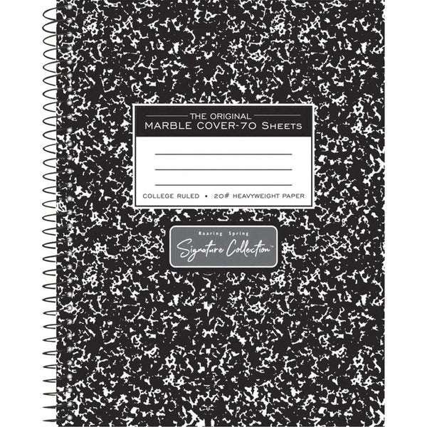 Case of Signature Black Marble Comp Notebooks, WB Spiral, 70 sht Premium 20# Paper, 9.75