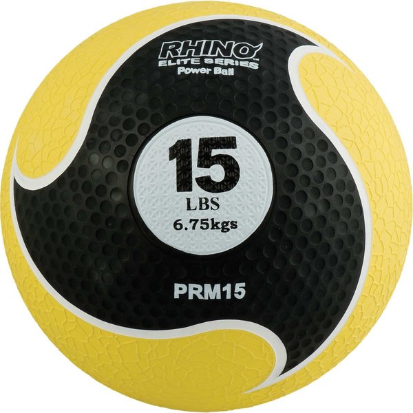 Rhino Elite Medicine Ball, 15lb, Yellow