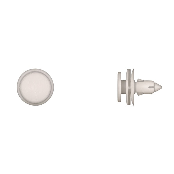 Wht Nyln Door Panel Ret 7mm Hole Size 15mm Stem L PK25