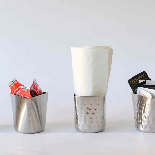 Square Fry Cup, 13 oz, SS, 3x3x3.375