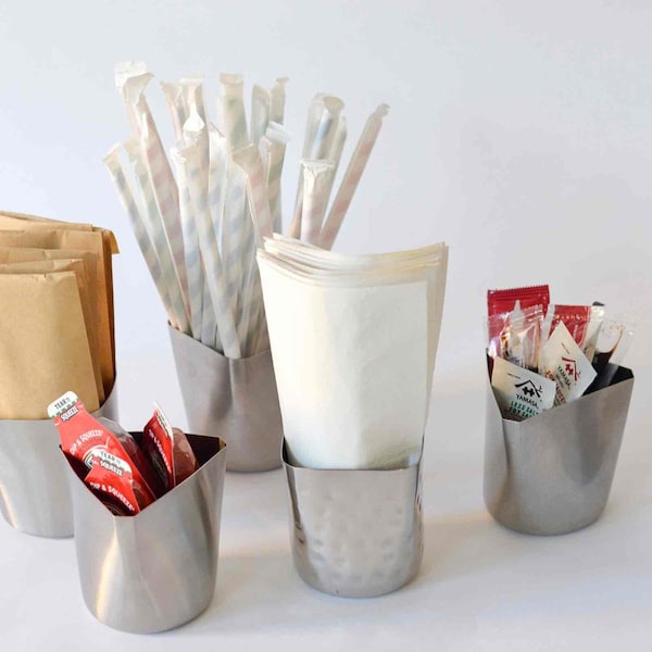 Square Fry Cup, 13 oz, SS, 3x3x3.375