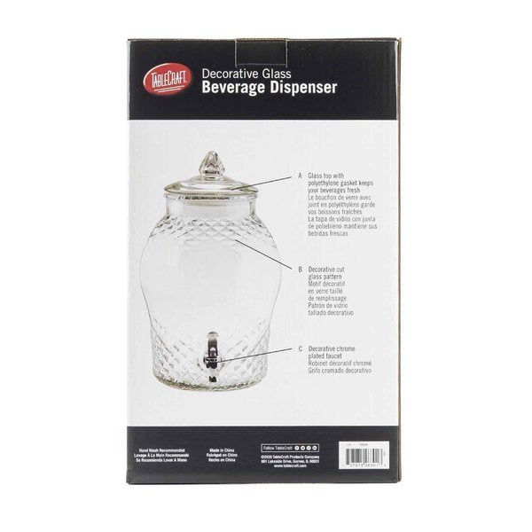 Glass Beverage Dispenser, 2 gal.