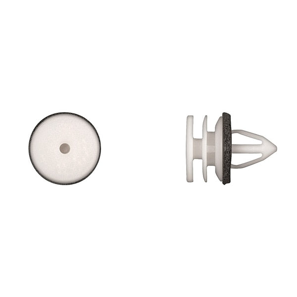 Wht Nyln Door Panel Ret 9.5mm Hole Size 17mm Stem L PK15