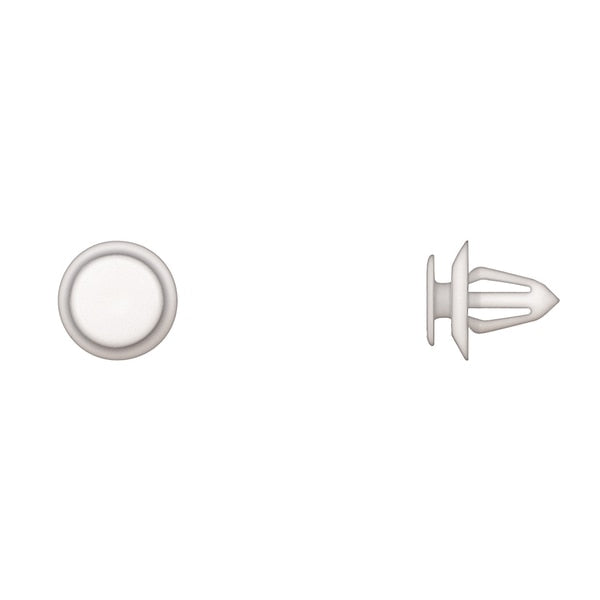 Wht Nyln Door Panel Ret 8mm Hole 13mm Hd 14mm Stem PK50