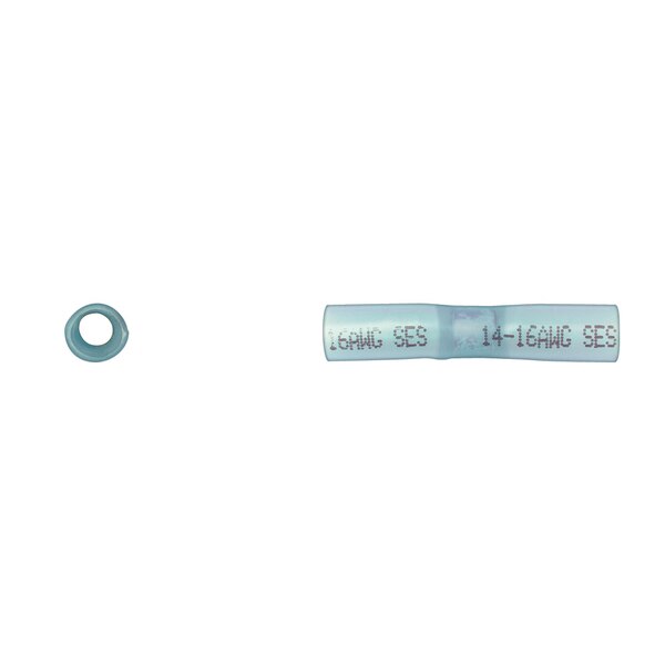 Blue Heat Shrink Butt Conn 14-16 AWG Solder/Seal Type PK15