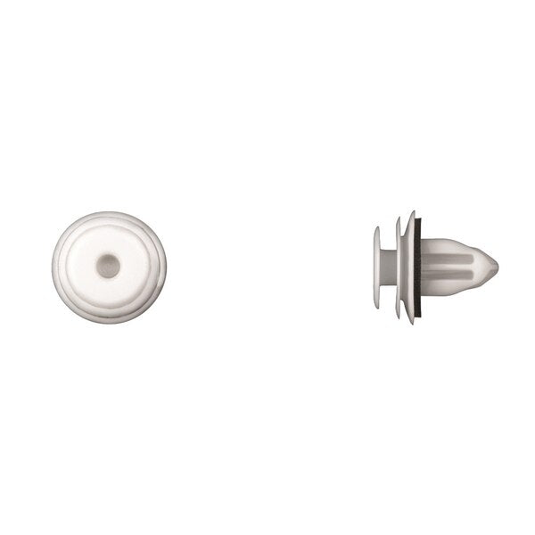 Wht Nyln Door Panel Ret 9mm Hole Size 15mm Stem L PK15