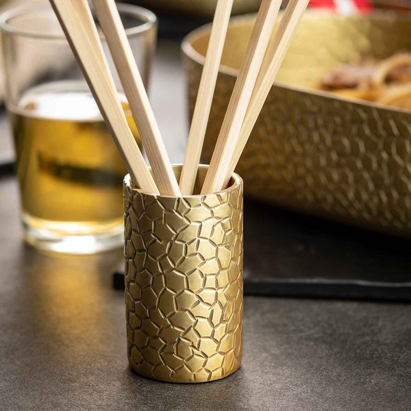 Sugar Tube Holder, Round, Gold Finish